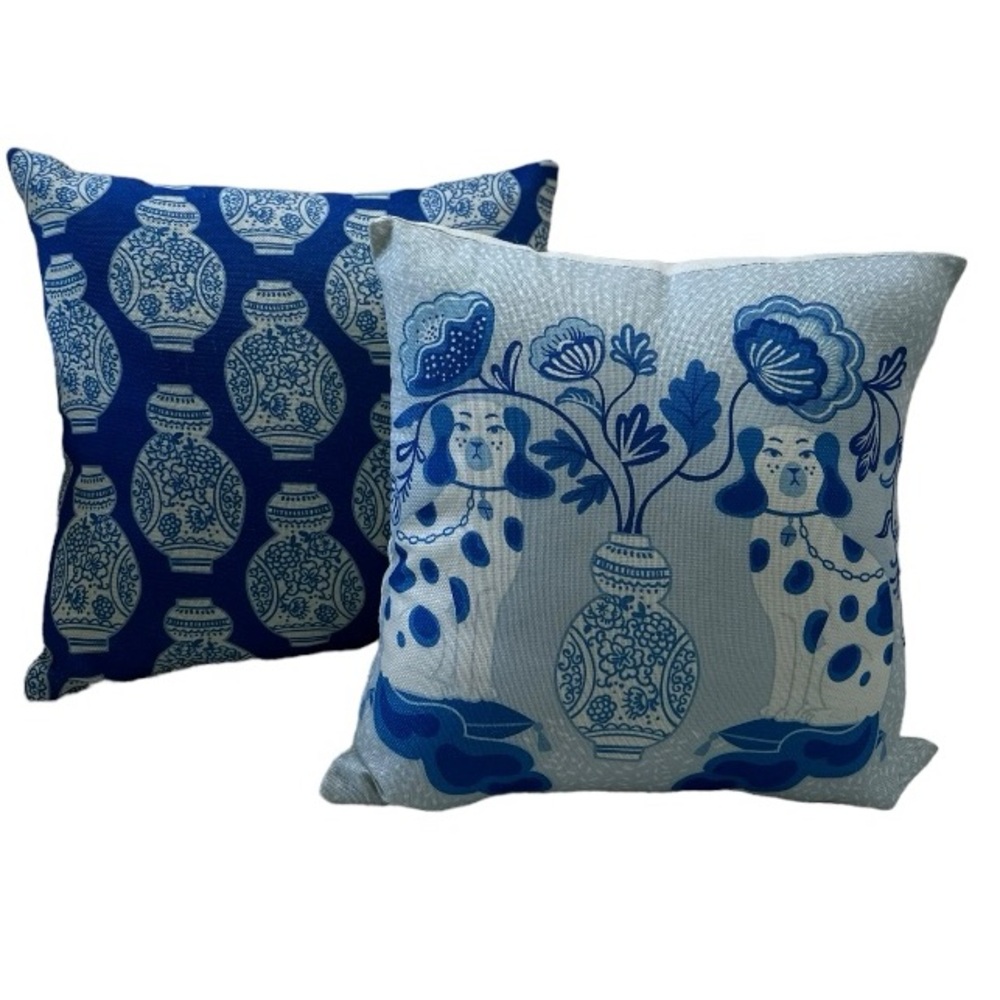 Pillow Cover NEW Pink Green Grandmillennial / Chinoiserie Style | Staffordshire